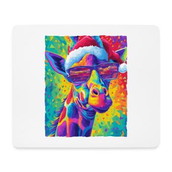 Giraffe Weihnachten Porträt - Mousepad (Querformat) - Weiß - Vorne