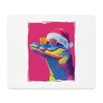 Alligator Weihnachten Porträt - Mousepad (Querformat) - Weiß - Vorne
