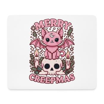 Merry Creepmas Cat Pastel Goth Christmas Skull - Mousepad (Querformat) - Weiß - Vorne