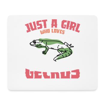 Gecko Vibes: Nur ein Mädchen - Mousepad (Querformat) - Weiß - Vorne