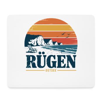 Cadeau rétro de la mer Baltique de Rügen - Tapis de souris (format paysage) - blanc - Devant