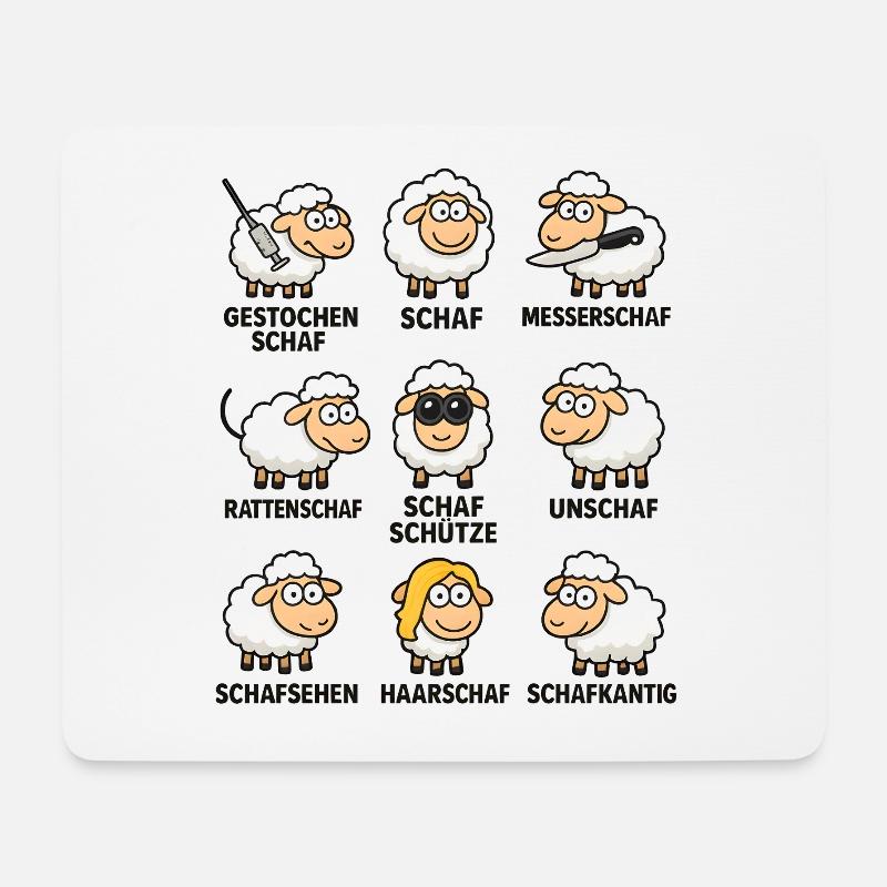 Lustige Schafe Vielfalt Schaf Wortspiele Meme - Mousepad (Querformat) - Weiß