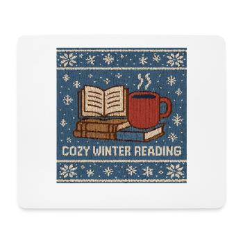 Cozy Winter Reading, Bücherliebe, Hygge - Mousepad (Querformat) - Weiß - Vorne