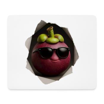 Mangostane mit Sonnenbrille - Mousepad (Querformat) - Weiß - Vorne