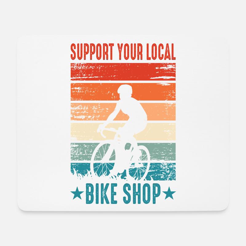 Motif cycliste vélo cadeau - Tapis de souris (format paysage) - blanc