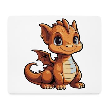 Kleiner Cartoon-Drache - Mousepad (Querformat) - Weiß - Vorne
