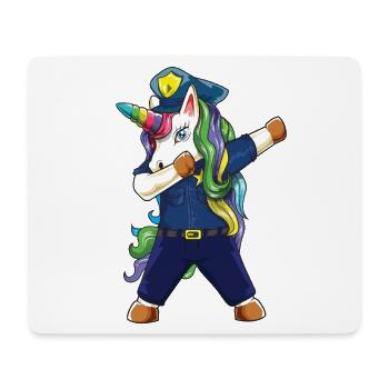 Dabbing Unicorn Police Dad Officer Father's Day Gi - Mouse Pad (horizontal) - white - Front