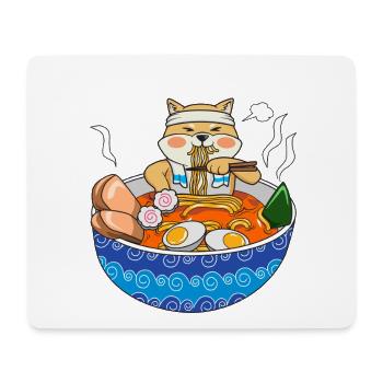 Kawaii Anime Shiba Inu Ramen Japanese Noodle Dog G - Mouse Pad (horizontal) - white - Front