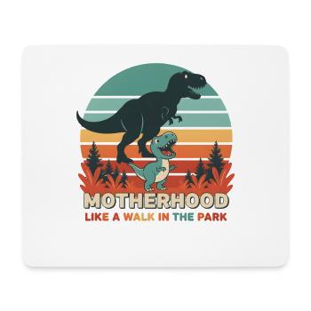 Motherhood Dino Retro Walk in the Park Design - Tapis de souris (format paysage) - blanc - Devant