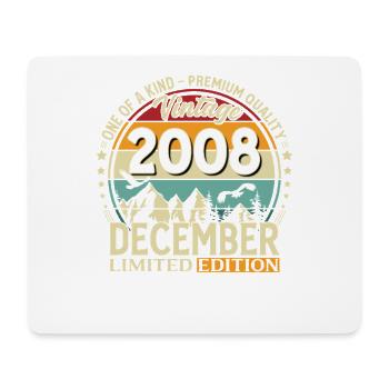 17th Birthday Vintage December Vintage 2008 - Mouse Pad (horizontal) - white - Front