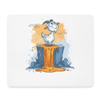 Lava goat on volcanic rock - Mouse Pad (horizontal) - white - Front
