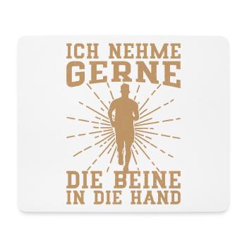 Coureur de marathon Take The Legs In Hand Running - Tapis de souris (format paysage) - blanc - Devant