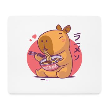 Amateur de ramen de capybara - Tapis de souris (format paysage) - blanc - Devant