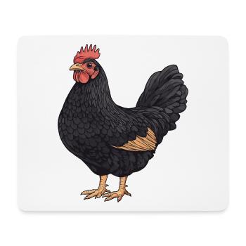 Illustration du Coq Noir - Tapis de souris (format paysage) - blanc - Devant