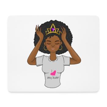 Black Afro Queen Ich liebe meine Haare Natürliches Melanin-Gi - Mousepad (Querformat) - Weiß - Vorne