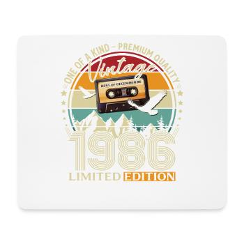 Cassette du 39e anniversaire Vintage décembre 1986 - Tapis de souris (format paysage) - blanc - Devant