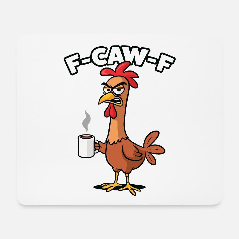 f-caw-f - Mousepad (Querformat) - Weiß
