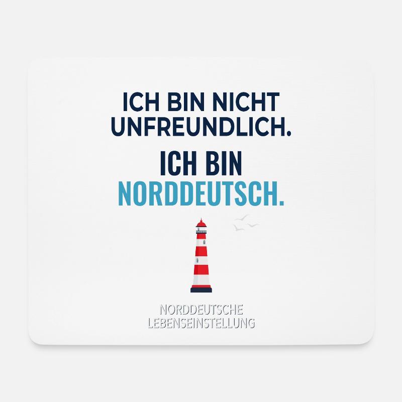 Nicht unfreundlich – nur norddeutsch - Mousepad (Querformat) - Weiß
