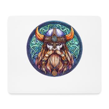 Viking Warrior Round Circle - Mouse Pad (horizontal) - white - Front