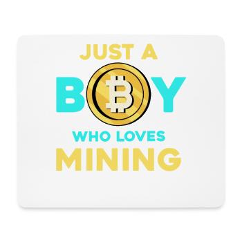 Krypto Mining Junge – Bitcoin Leidenschaft - Mousepad (Querformat) - Weiß - Vorne