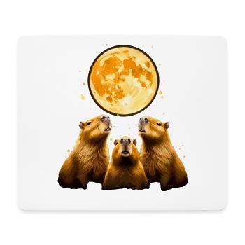 Capybara Wasserschwein Mondlicht Trio - Mousepad (Querformat) - Weiß - Vorne
