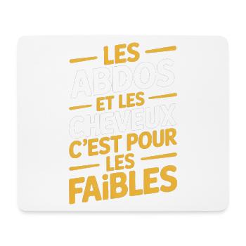 Abs Hair for the Weak - Bald Big Belly - Mouse Pad (horizontal) - white - Front