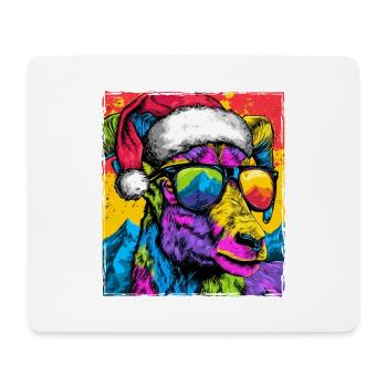 Portrait de Noël de la chèvre de montagne - Tapis de souris (format paysage) - blanc - Devant