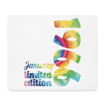 Geburtstag Januar 1966 Geschenk Tie And Dye Tee - Mousepad (Querformat) - Weiß - Vorne
