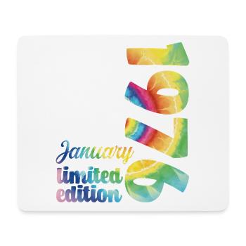 Anniversaire Janvier 1976 Cadeau Tie And Dye Tee - Tapis de souris (format paysage) - blanc - Devant