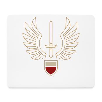 Minimalistisches polnisches Emblem des geflügelten Husaren - Mousepad (Querformat) - Weiß - Vorne