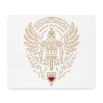 Minimalistisches Emblem des geflügelten Husarenkriegers - Mousepad (Querformat) - Weiß - Vorne
