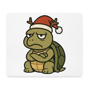 Grimmige Weihnachtsschildkröte - Mousepad (Querformat) - Weiß - Vorne