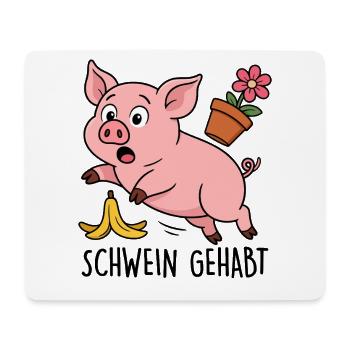Schwein Gehabt - Mousepad (Querformat) - Weiß - Vorne