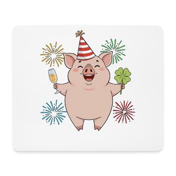 Team Glücksschwein - Mousepad (Querformat) - Weiß - Vorne