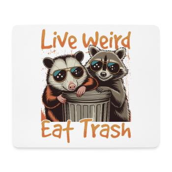Funny Opossum and Raccoon - Mouse Pad (horizontal) - white - Front
