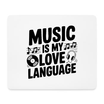 Musik ist meine Liebessprache - Mousepad (Querformat) - Weiß - Vorne