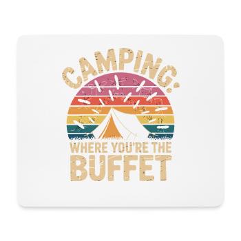 Camping Là où l’on est Le Buffet Lustiger Camping - Tapis de souris (format paysage) - blanc - Devant