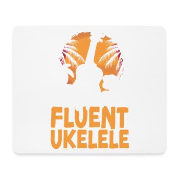 Ukulélé hawaïen Uke I Speak - Tapis de souris (format paysage) - blanc - Devant