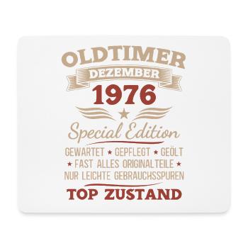 49. Geburtstag Geschenk Oldtimer Dezember 1976 - Mousepad (Querformat) - Weiß - Vorne