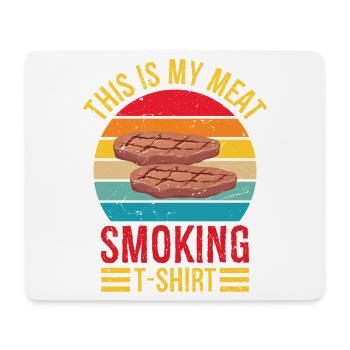 Vintage This Is My Meat Smoking T-shirt BBQ Smoke - Mouse Pad (horizontal) - white - Front