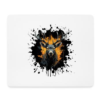  Hirschkopf Hirsch Tier - Mousepad (Querformat) - Weiß - Vorne