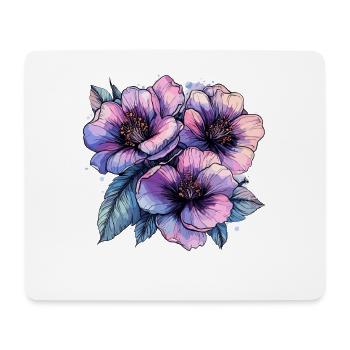 Purpurblaue Blumenbouquet - Mousepad (Querformat) - Weiß - Vorne