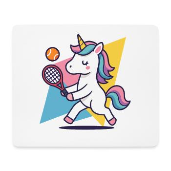 Tennis unicorn kawaii, colorful sports motif, cute - Mouse Pad (horizontal) - white - Front
