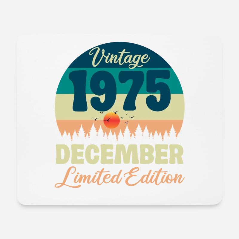 Dezember 1975 Jubiläums-Vintage Limited Edition - Mousepad (Querformat) - Weiß