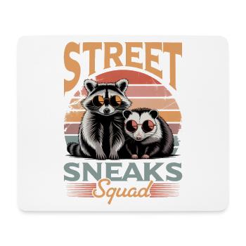 Funny Opossum and Raccoon - Mousepad (Querformat) - Weiß - Vorne