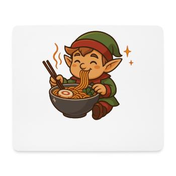 Elf with noodles ramen kawaii elf - Mouse Pad (horizontal) - white - Front