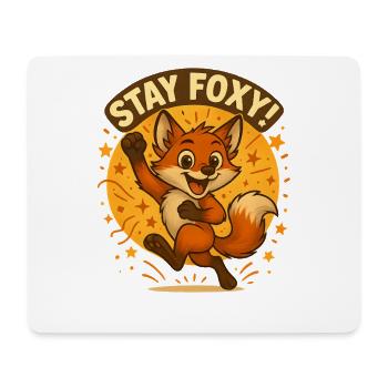 Illustration du renard Stay Foxy - Tapis de souris (format paysage) - blanc - Devant