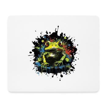 Farbklecks Frosch Neon Stil - Mousepad (Querformat) - Weiß - Vorne