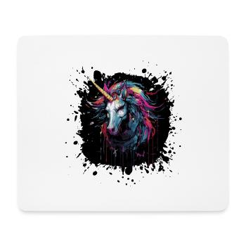 Art de licorne en éclaboussures de couleur - Tapis de souris (format paysage) - blanc - Devant