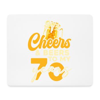 70 Jahre Cheers & Beers - Mousepad (Querformat) - Weiß - Vorne